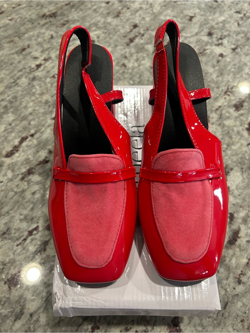 Red & Pink Slingback Heels